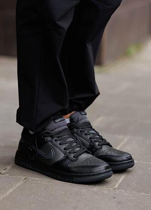 Термо кроссовки nike dunk low gore-tex triple black 7