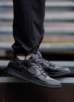 Термо кроссовки nike dunk low gore-tex triple black 4
