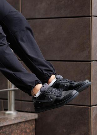 Термо кроссовки nike dunk low gore-tex triple black 6