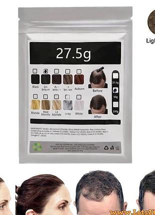 Загуститель для волос toppik hair fibers кератиновая пудра для объема кератиновый камуфляж лысины светло русый