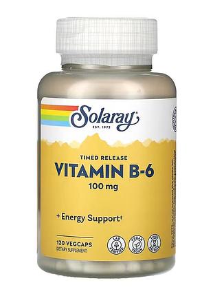 Витамин b, solaray, 100 мг, 120 капсул, для ежедневного рациона.