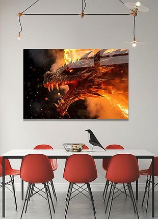 Картина на стекле novellaprint "огненный дракон" 45x30см (pic-511-00)