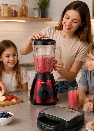 Блендер domotec ms 6611 красный 1000w 2
