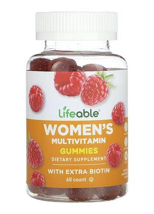 Мультивітаміни для жінок lifeable women’s multivitamin, з біотином, 60 жувальних цукерок
