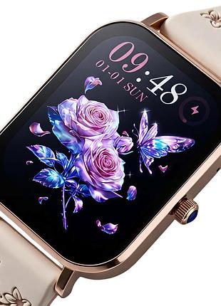 Женские смарт, часы uwatch miami beige flower 2 ремешка.