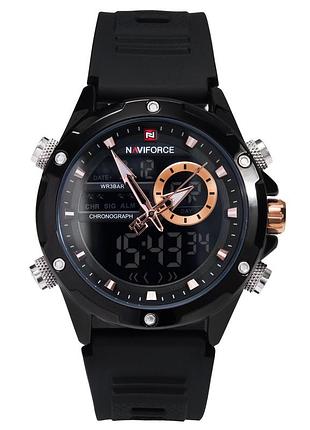 Мужские наручные часы naviforce pride darkside 2 ремешка, минеральное стекло.