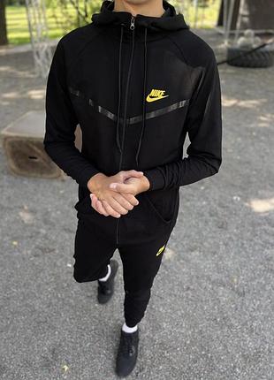 Мужской спортивный костюм из двухнитки с логотипом nike в чёрном цвете xxl