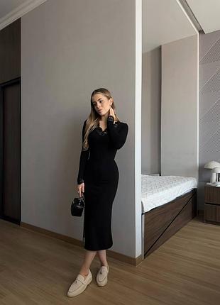 Платье черное с кружевом 6