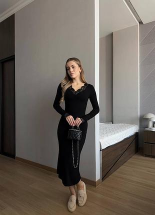 Платье черное с кружевом 8