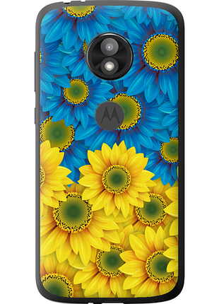 Чохол на motorola moto e5 play жовто-блакитні квіти "1048u-1429-851"
