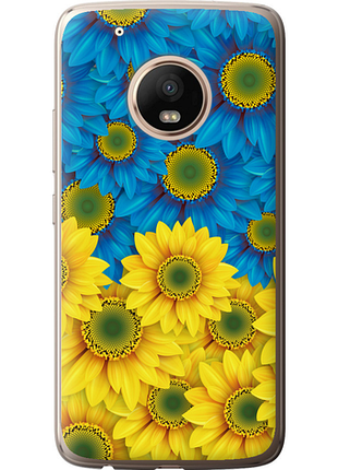 Чохол на motorola moto g5 plus жовто-блакитні квіти "1048u-1038-851"