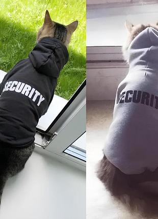 Одяг для домашніх тварин resteq — толстовка security для котів і собак середнього розміру m, стильна тепла кофта для улюбленців 3