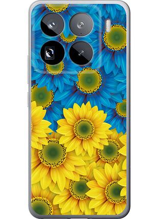 Чохол на xiaomi 15 pro жовто-блакитні квіти "1048u-3879-851"
