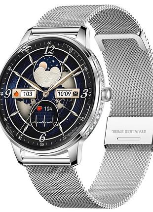 Женские смарт, часы uwatch brilliant slim silver rubber 2 ремешка, с ремешком.