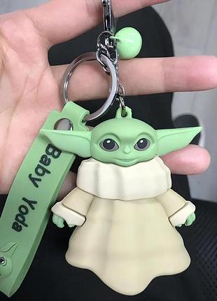 Брелок бейби йода resteq, брелок на ключи baby yoda, аксессуар для ключей малыш йода, брелок grogu, брелок грога