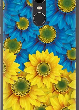 Чехол на xiaomi redmi note 4x желто-голубые цветы "1048u-951-851"