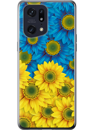 Чохол на oppo find x5 pro жовто-блакитні квіти "1048u-2603-851"