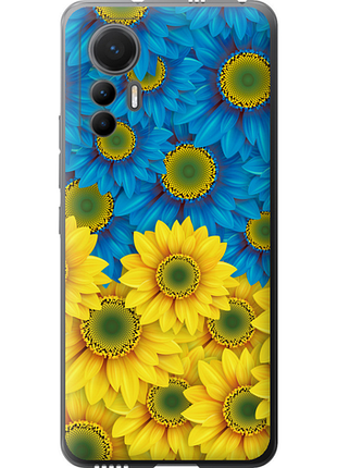 Чохол на xiaomi 12 lite жовто-блакитні квіти "1048u-2579-851"
