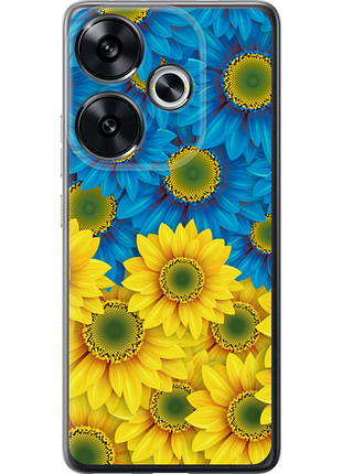 Чохол на xiaomi poco f6 жовто-блакитні квіти "1048u-3754-851"