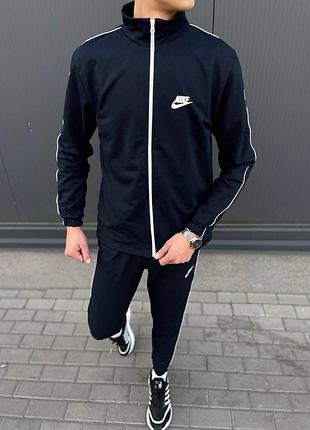 Мужской спортивный костюм nike с кофтой на замке синий l