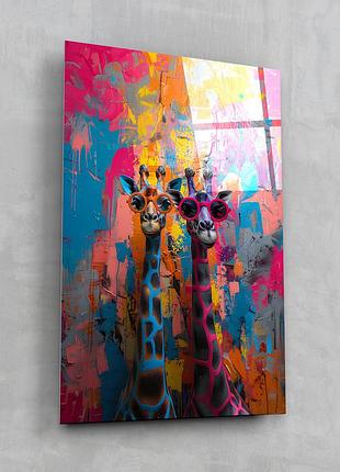 Картина на стекле novellaprint "красочные жирафы" 30x45см (pic-545-00)