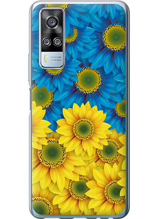 Чохол на vivo y51 2020 жовто-блакитні квіти "1048u-2241-851"