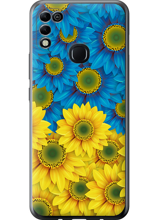 Чехол на infinix hot 11 play желто-голубые цветы "1048u-2756-851"