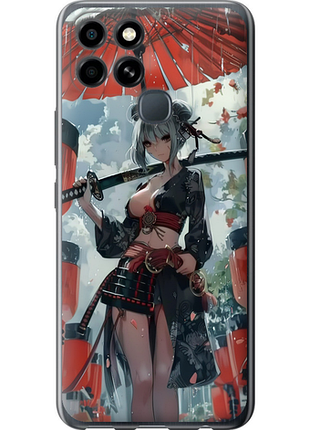 Чехол на infinix smart 6 гейша-воин "6124u-2758-851"