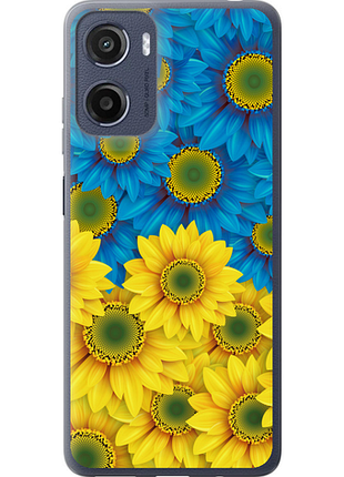 Чохол на motorola moto e15 жовто-блакитні квіти "1048u-4147-851"