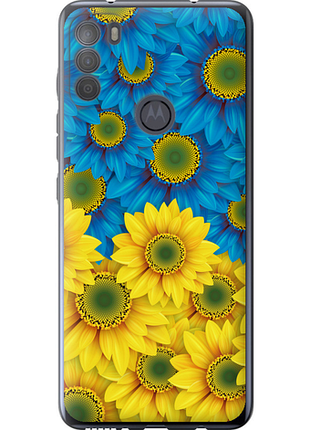 Чохол на motorola g50 жовто-блакитні квіти "1048u-2354-851"