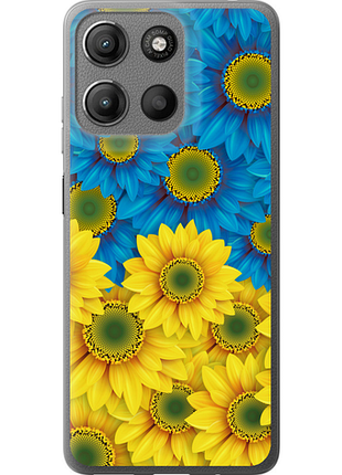 Чохол на motorola moto g15 жовто-блакитні квіти "1048u-3948-851"