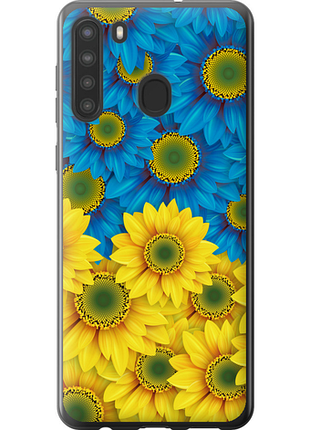 Чохол на samsung galaxy a21 жовто-блакитні квіти "1048u-1841-851"