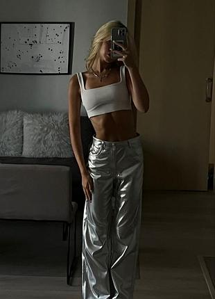 Срібні джинси брюки pull&bear розміру м/л 9