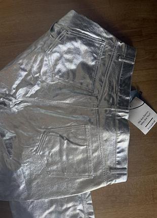 Срібні джинси брюки pull&bear розміру м/л 3