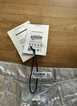 Срібні джинси брюки pull&bear розміру м/л 4