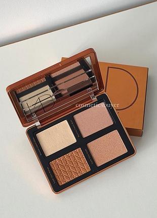 Natasha denona bronze cheek face glow palette універсальна палітра палетка для макіяжу обличчя кремовий пудровий хайлайтер сяючий бронзер сяючі тіні