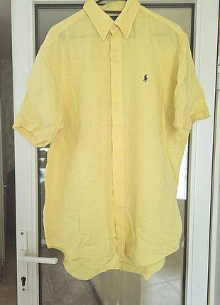 Льняная рубашка ralph lauren, classic fit, размер l (оригинал)
​