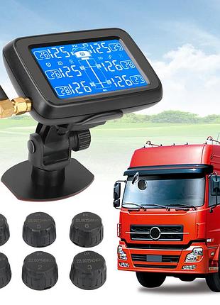 Система контролю тиску в шинах tpms на 6 датчиків для вантажівок та причепів з lcd дисплеєм (1886)