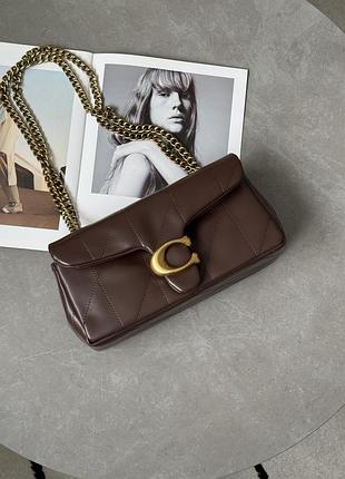 Сумка coach tabby shoulder bag 26 with quilting brass/maple