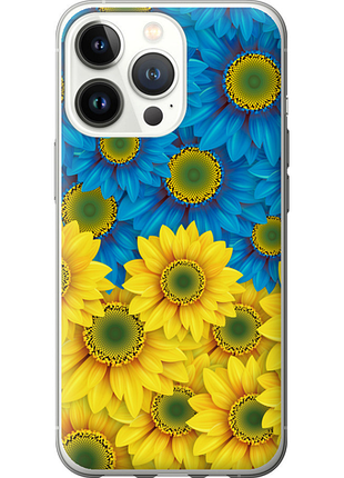 Чохол на iphone 13 pro жовто-блакитні квіти "1048u-2372-851"