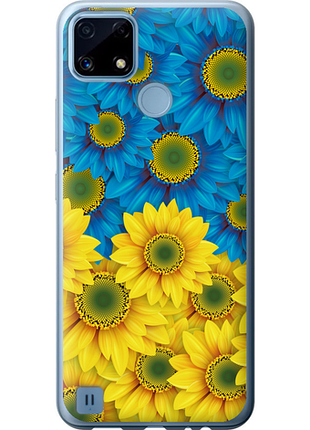 Чохол на realme c21 жовто-блакитні квіти "1048u-2321-851"