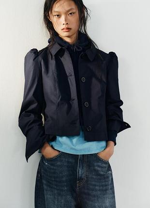 Блейзер жіночий синій вкорочений zara new