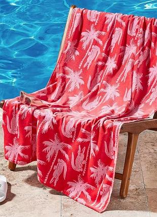 Пляжний рушник lacoste cotton beach towel лакосту