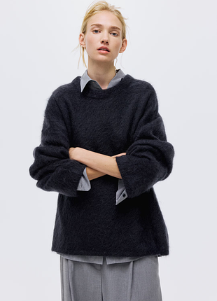 Светр оверсайз на основі мохеру та вовни h&m edition premium selection m