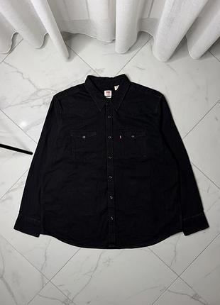 Чоловіча чорна джинсова сорочка levi's standard western shirt (xxl)