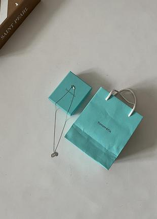 Ланцюжок tiffany & co. підвіска з подвійним серцем у сріблі, міні 4