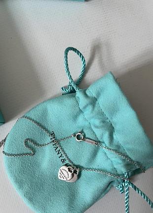 Ланцюжок tiffany & co. підвіска з подвійним серцем у сріблі, міні 5