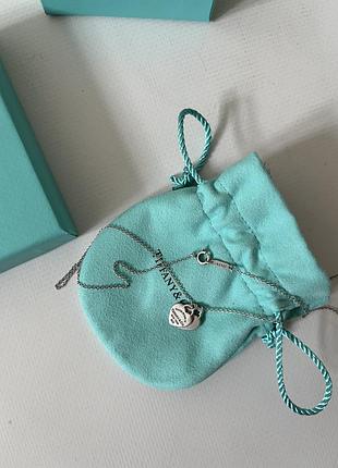 Ланцюжок tiffany & co. підвіска з подвійним серцем у сріблі, міні 6