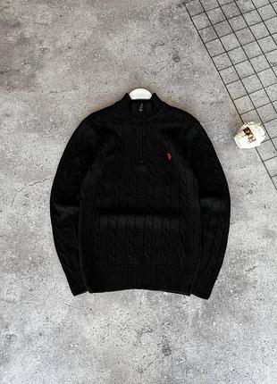 Чоловіча кофта polo ralph lauren чорна світшот поло на флісі xl (b)
