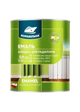 Емаль алкідна пф-115 білий 0,9кг для радіаторів тм корабельна